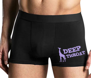 Deep throat - Giraffe Funny Logo - Mens Black Boxer Brief