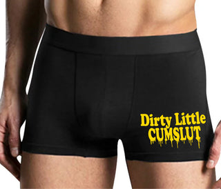 Dirty Little Cumslut - Mens Black Boxer Brief