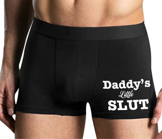 Daddy's Little Slut - Mens Black Boxer Brief