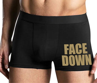 Face Down - Mens Black Boxer Brief
