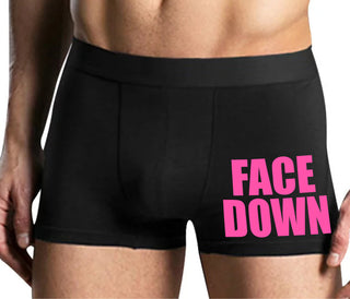 Face Down - Mens Black Boxer Brief