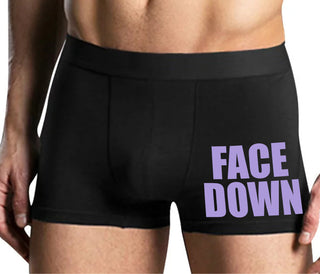 Face Down - Mens Black Boxer Brief