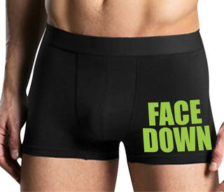 Face Down - Mens Black Boxer Brief