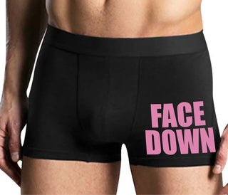 Face Down - Mens Black Boxer Brief
