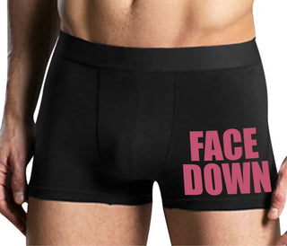 Face Down - Mens Black Boxer Brief