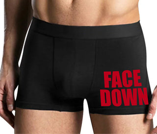 Face Down - Mens Black Boxer Brief