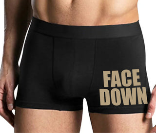 Face Down - Mens Black Boxer Brief
