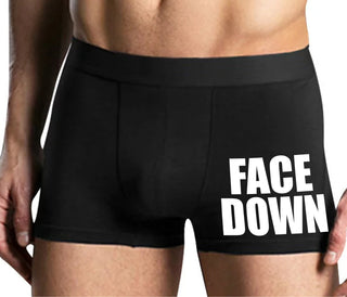 Face Down - Mens Black Boxer Brief