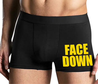 Face Down - Mens Black Boxer Brief