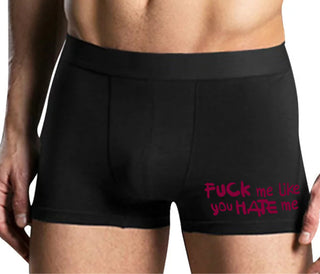 Fuck Me Like You Hate Me - Mens Black Boxer Brief