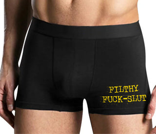 Filthy Fuck Slut - Mens Black Boxer Brief