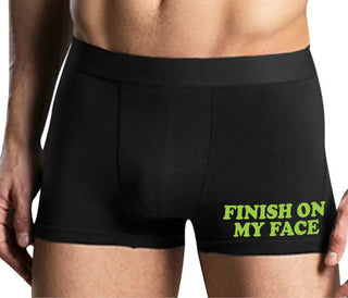 Finish On My Face - Mens Black Boxer Brief