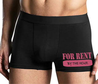 For Rent By The Hour - Mens Black Boxer Brief