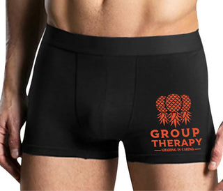 Group Therapy - Sharing Is Caring - Mens Black Boxer Brief