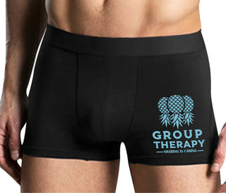 Group Therapy - Sharing Is Caring - Mens Black Boxer Brief