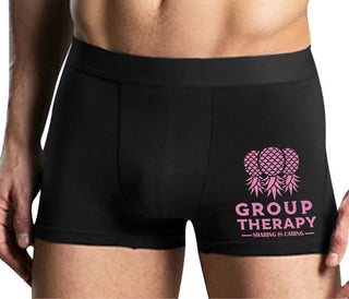 Group Therapy - Sharing Is Caring - Mens Black Boxer Brief