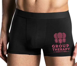 Group Therapy - Sharing Is Caring - Mens Black Boxer Brief