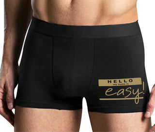 Hello My Name Is Easy - Mens Black Boxer Brief