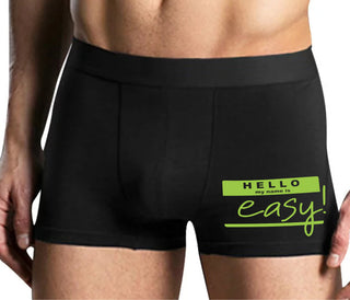 Hello My Name Is Easy - Mens Black Boxer Brief
