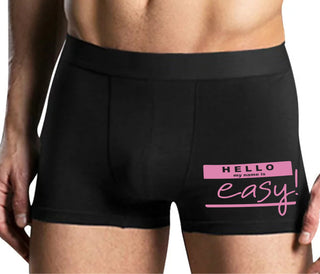 Hello My Name Is Easy - Mens Black Boxer Brief