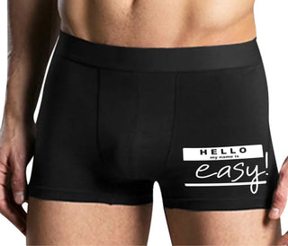 Hello My Name Is Easy - Mens Black Boxer Brief