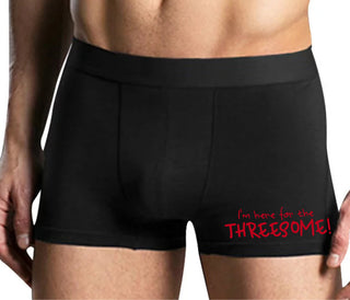 Here for the Threesome - Mens Black Boxer Brief