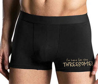 Here for the Threesome - Mens Black Boxer Brief