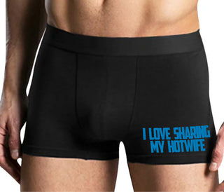 I Love To Share My Hotwife - Mens Black Boxer Brief