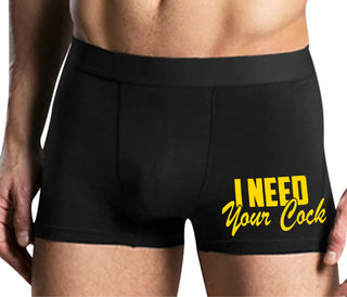 I Need Your Cock - Mens Black Boxer Brief