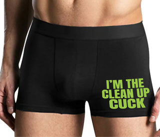 I'm The Clean Up Cuck - Mens Black Boxer Brief