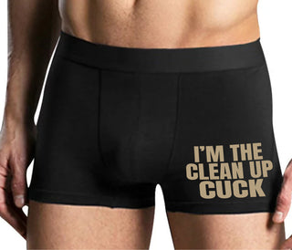 I'm The Clean Up Cuck - Mens Black Boxer Brief