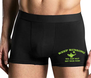 Keep Rubbing You Just May Get Your Wish - Mens Black Boxer Brief