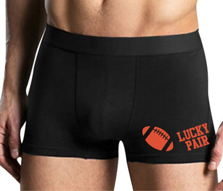 Lucky Pair - Football - Mens Black Boxer Brief