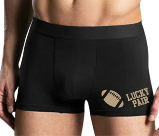 Lucky Pair - Football - Mens Black Boxer Brief