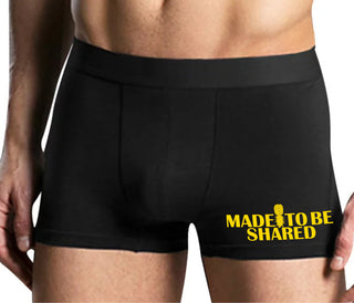 Made To Be Shared - Mens Black Boxer Brief
