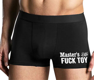 Master's Little Fuck Toy - Mens Black Boxer Brief
