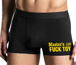 Master's Little Fuck Toy - Mens Black Boxer Brief
