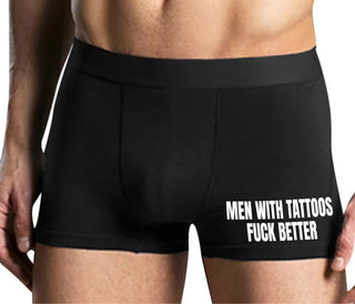 Men With Tattoos Fuck Better - Mens Black Boxer Brief