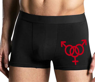 MMF Threesome - Mens Black Boxer Brief