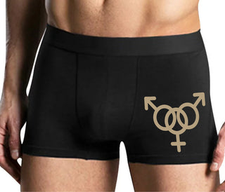 MMF Threesome - Mens Black Boxer Brief