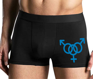 MMF Threesome - Mens Black Boxer Brief