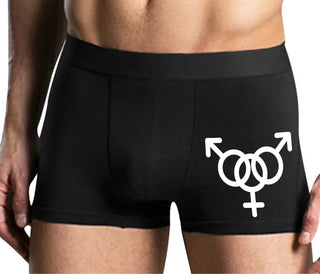 MMF Threesome - Mens Black Boxer Brief
