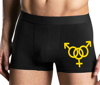 MMF Threesome - Mens Black Boxer Brief