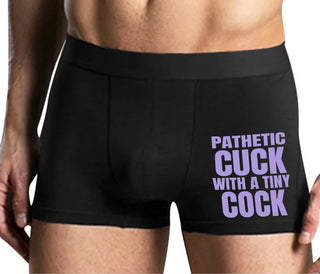 Pathetic Cuck With A Tiny Cock - Mens Black Boxer Brief