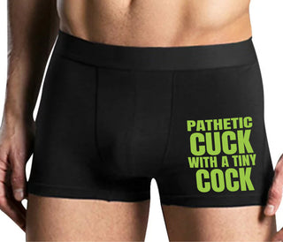 Pathetic Cuck With A Tiny Cock - Mens Black Boxer Brief