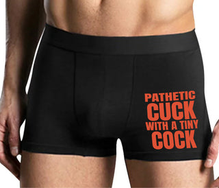 Pathetic Cuck With A Tiny Cock - Mens Black Boxer Brief