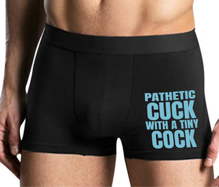 Pathetic Cuck With A Tiny Cock - Mens Black Boxer Brief