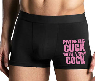 Pathetic Cuck With A Tiny Cock - Mens Black Boxer Brief