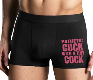 Pathetic Cuck With A Tiny Cock - Mens Black Boxer Brief