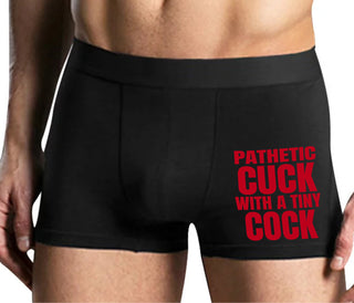 Pathetic Cuck With A Tiny Cock - Mens Black Boxer Brief